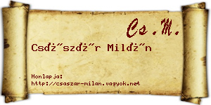 Császár Milán névjegykártya